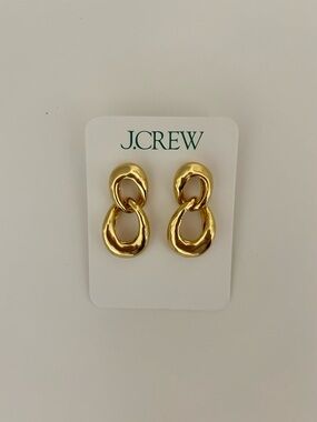 J.Crew NWT Gold Chainlink drop earrings Brass And Titanium